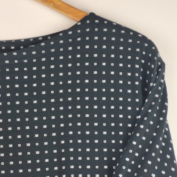 J Jill Wearever Collection Top Women Large Black Tunic Short Flowy Boat Neck - Picture 3 of 11